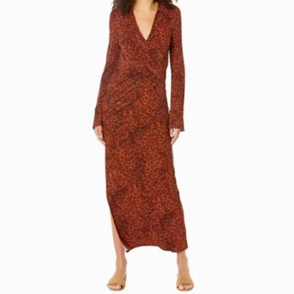 NWT Free People Faux Wrap Long Sleeve Maxi Dress
